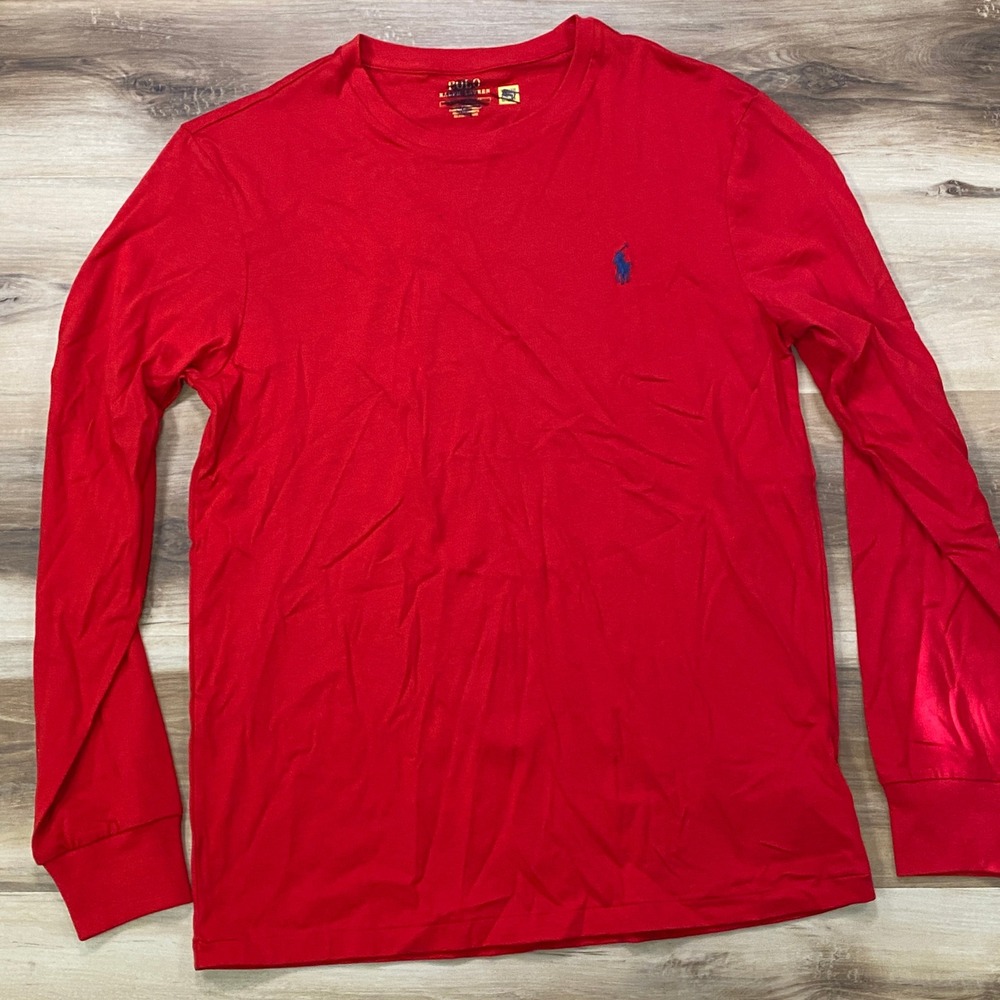 Polo Ralph Lauren Long Sleeve T-Shirt S Pony Logo Cotton Classic Fit Red